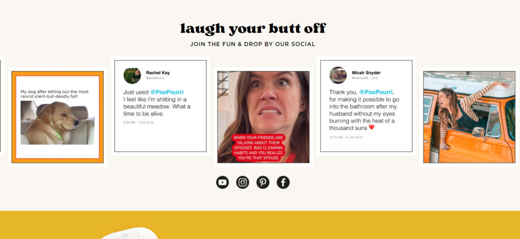 Pourri and its website copywriting example Pourri and its website copywriting example