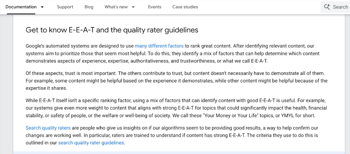 EEAT guidelines